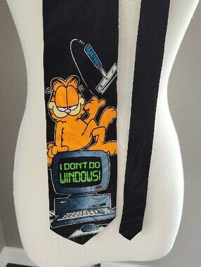 Garfield Unisex Black Silk Novelty Tie with Colorful, Fun Graphics